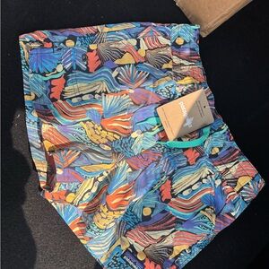 New Kids Patagonia Blue and Orange Patterned Baggies Shorts large